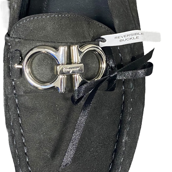 Salvatore Ferragamo - black suede GANCINI DRIVER loafer/moccasin women’s sz 10 - Picture 4 of 10